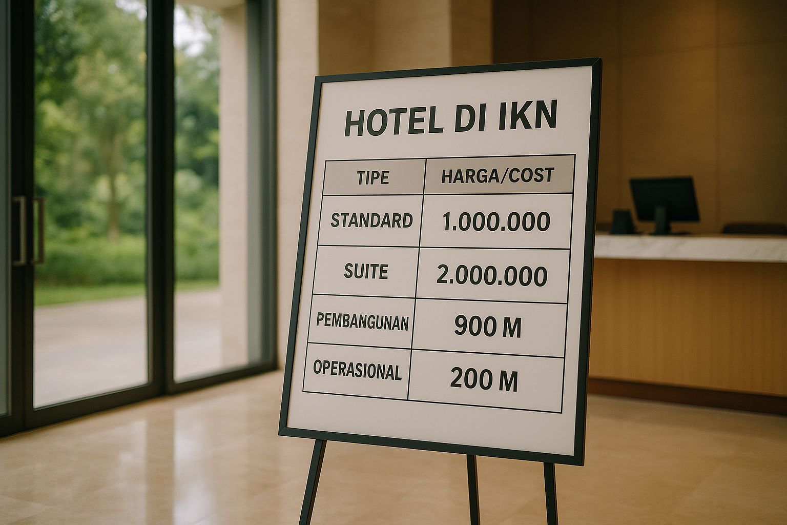 hotel di ikn — prices and costs